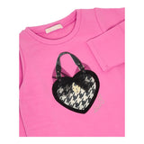 LIU JO abito in felpa girocollo tinta unita con stampa Rosa per Bambina KF4107JXXX ROSA LIU JO 