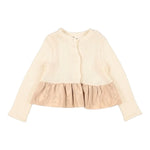 DOU DOU cardigan tinta unita con rouches Panna per Bambina DV9A00X PANNA DOU DOU 