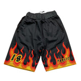 Pablic Bermuda Solid Color With Black Fire Print For Boys