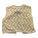 Zhoe &amp; Tobiah Ivory Solid Color Openwork Vest For Girls