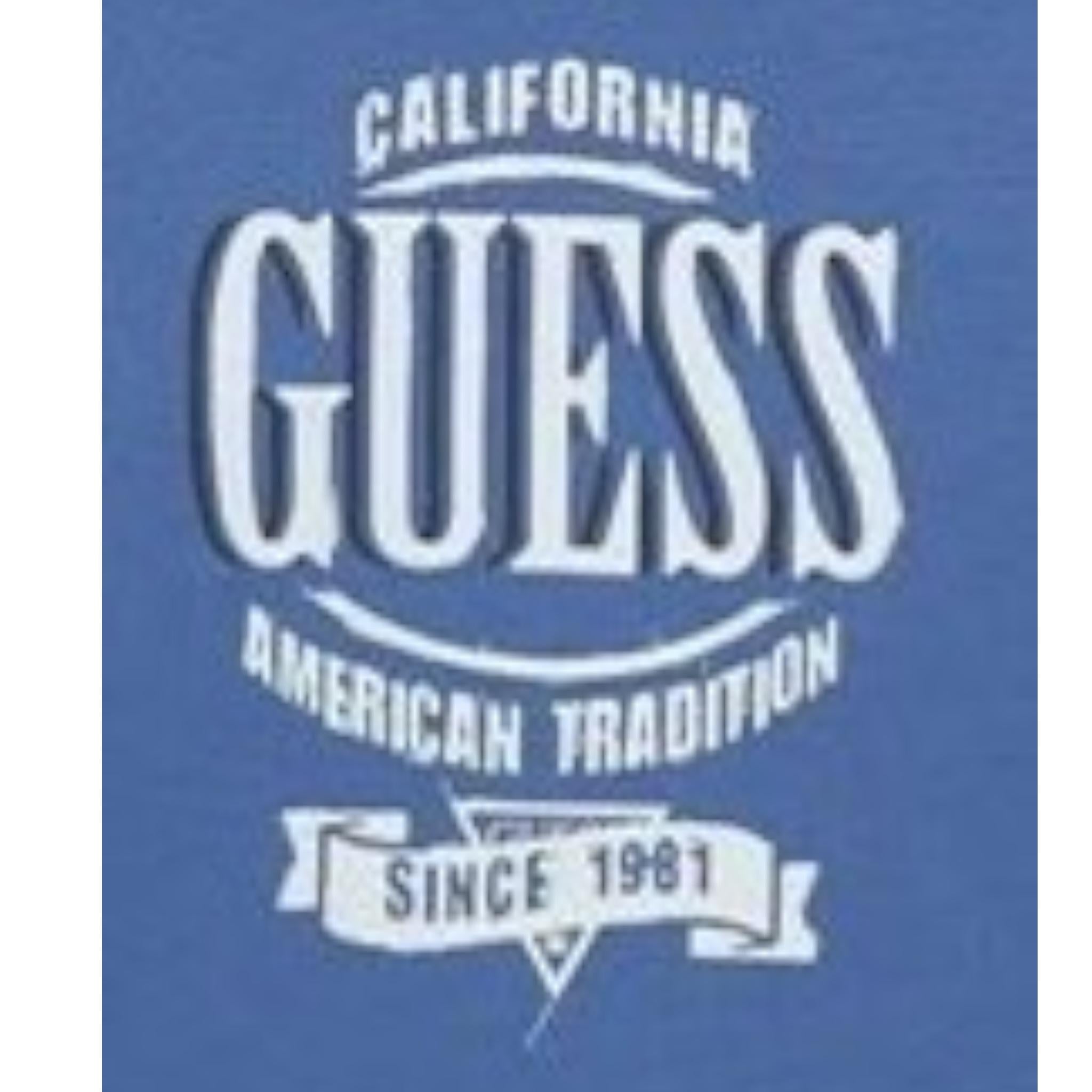 GUESS shirt girocollo tinta unita con stampa Blu per Neonato N4YI30K8HM4 BLU GUESS 