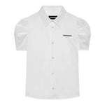 DSQUARED2 camicia mezza manica tinta unita cn logo Bianco per Bambina DQ1523 BIANCO DSQUARED2 
