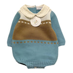 JULIANA pagliaccetto  tinta unita con fantasia Azzurro per Neonato 24616 AZZURRO JULIANA 