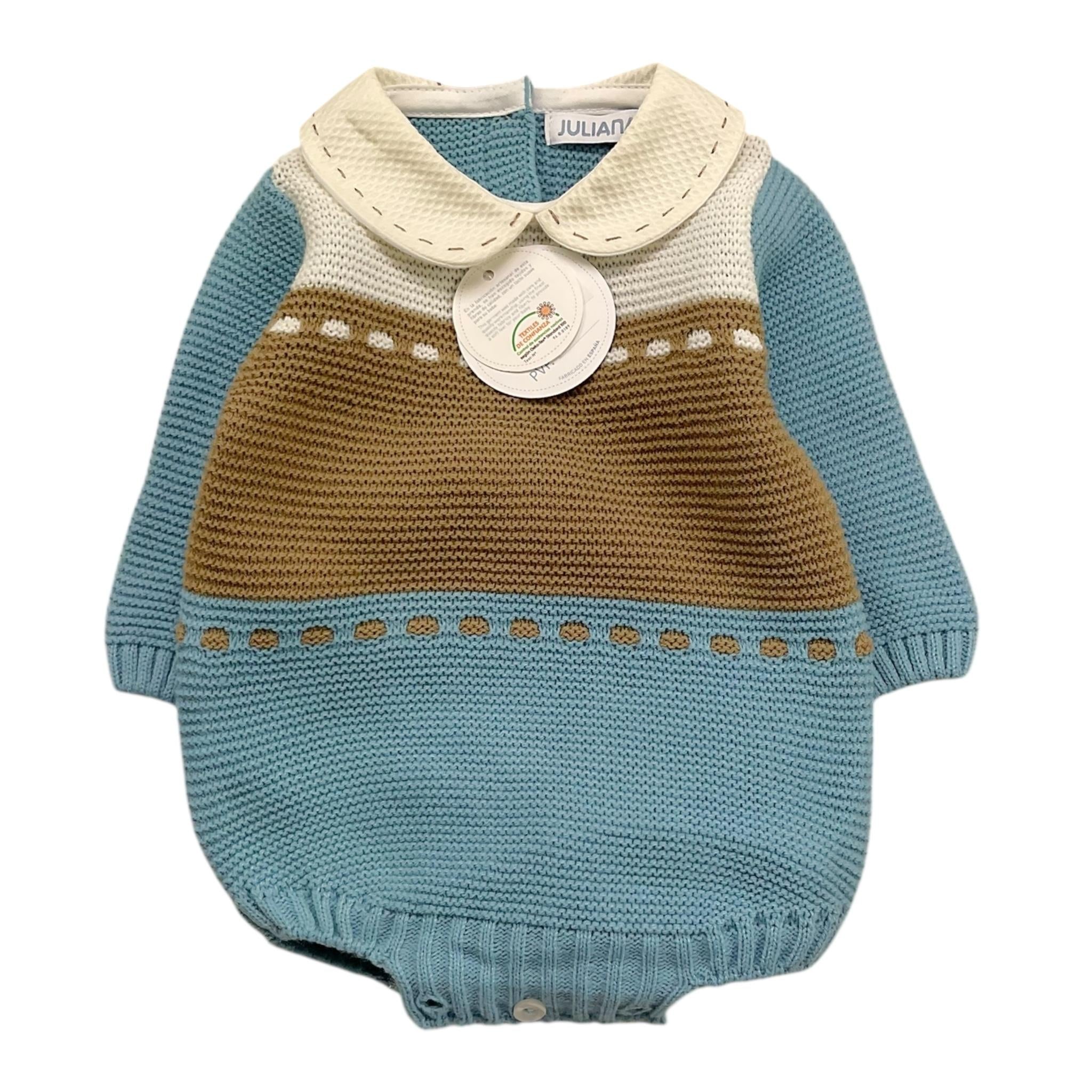 JULIANA pagliaccetto  tinta unita con fantasia Azzurro per Neonato 24616 AZZURRO JULIANA 