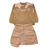 PINKO complet 2 pezi maglia-gonna Rosa/beige per Bambina F4PIJGJP0799 ROSA/BEIGE PINKO 