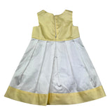 Le Bebe Abito Giromanica Tinta Unita con Fiocco per Bambina LBG0701J BIANCO/GIALLO LE BEBE 