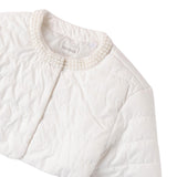 Sarabanda Giubbino Modello Crop Tinta Unita con perle per Bambina 0B488 BIANCO SARABANDA 