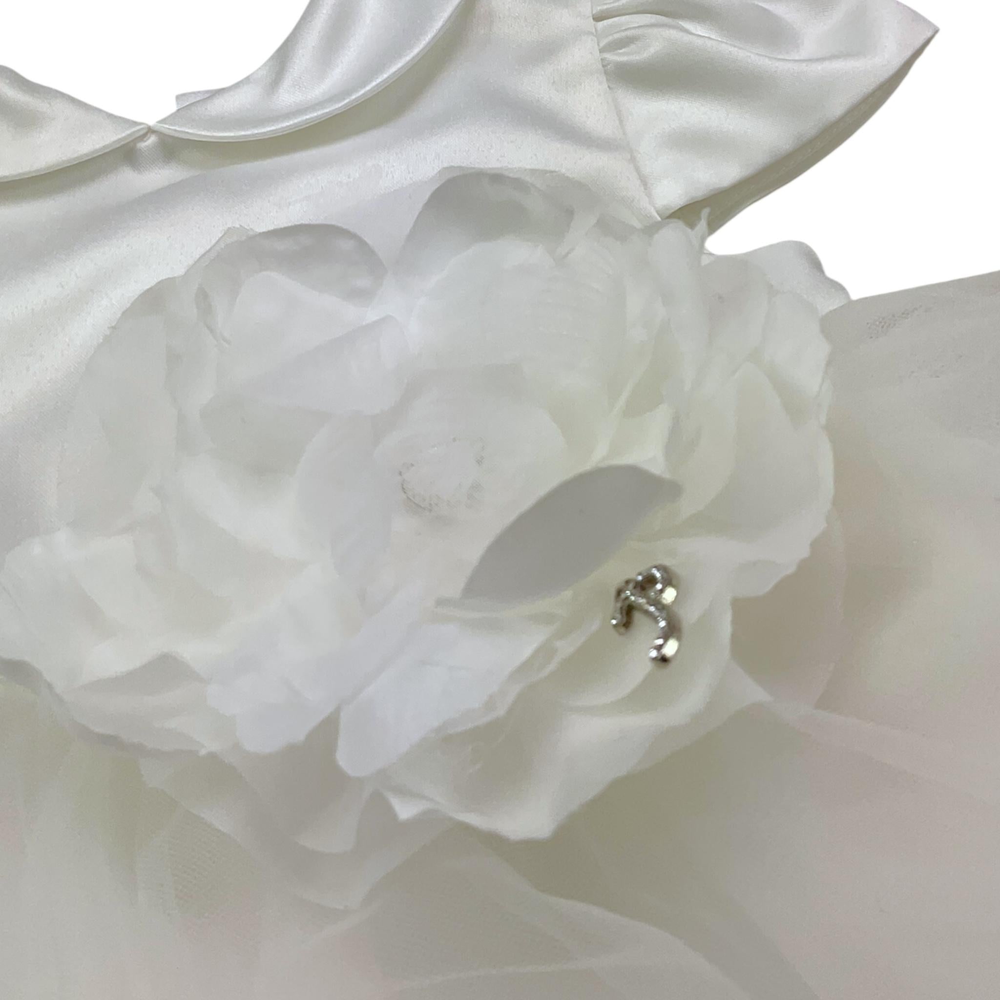 PETIT abito cerimonia tinta unita con tulle Bianco per Neonata S2016227 BIANCO PETIT 