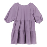 Aspesi Purple Round Neck Solid Color Dress For Girls