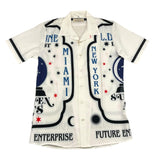 Louis Dieudonne' Cream Print Half Sleeve Shirt For Boys