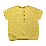 Wedoble Solid Color Crew Neck T-Shirt Yellow For Baby Girl