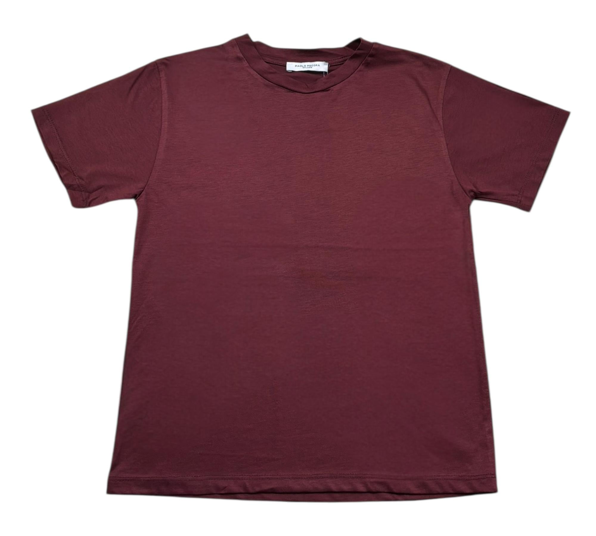 Paolo Pecora T-Shirt Girocollo Tinta Unita  per Bambino PP4219 BORDEAUX PAOLO PECORA 