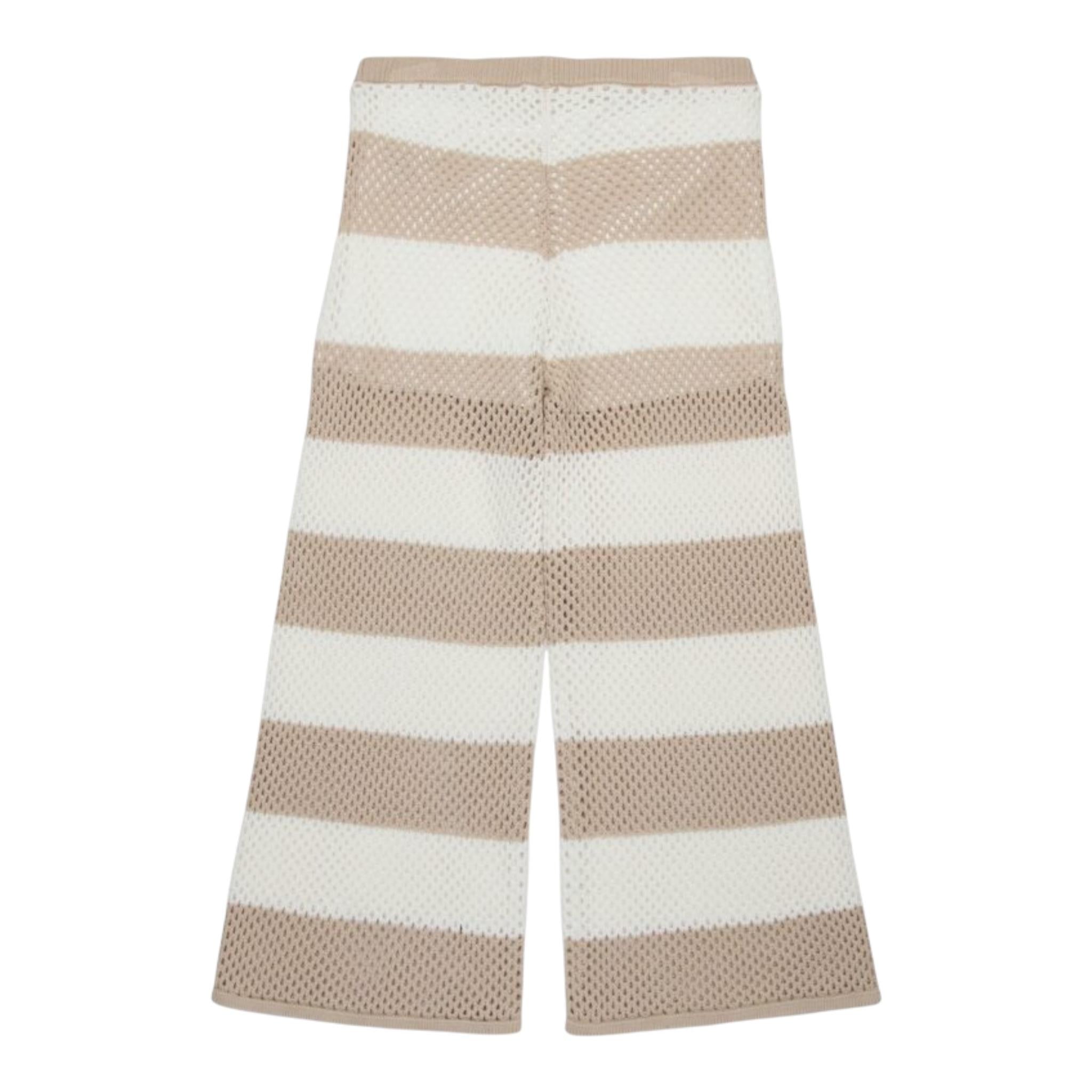 Max&Co. Pantalone Bicolore Traforaro per Bambina MX0176 BIANCO/BEIGE MAX&Co. 