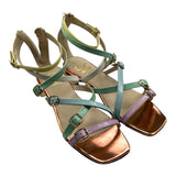 Gallucci Multicolor Sandals With Multicolor Buckle Closure For Girls