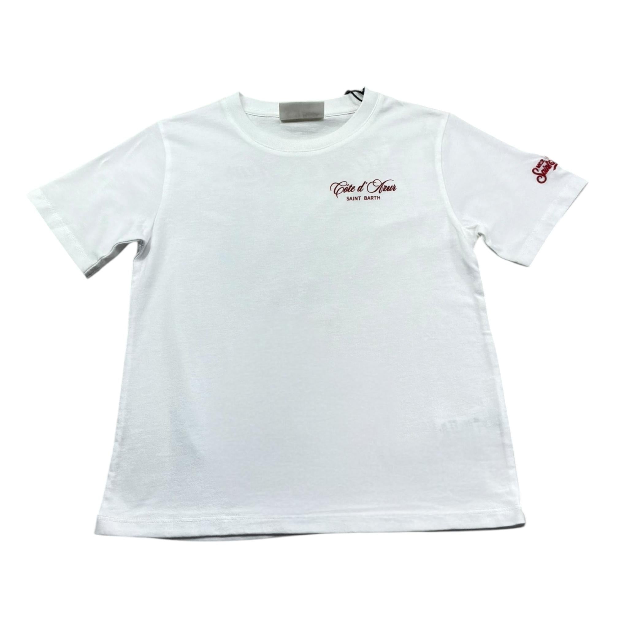 Saint Barth T-Shirt Girocollo Tinta Unita con Stampa per Bambino 00384L BIANCO SAINT BARTH 