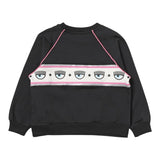 Chiara Ferragni Solid Color Crewneck Sweatshirt With Print Black For Baby Girl