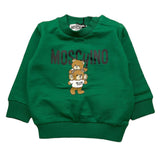 MOSCHINO felpa chiusa girocollo tinta unita con stampa Verde per Neonato MUF05JX VERDE MOSCHINO 