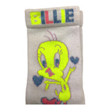 Billieblush Titty Print Solid Color Socks White for Girls