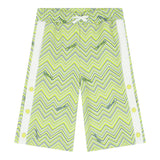 Missoni Bermuda In Solid Color Tracksuit With Green Pattern For Boys