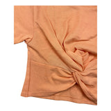 Vicolo Solid Color Crew Neck T-Shirt with Peach Knot for Baby Girls