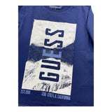 GUESS shirt girocollo tinta unita con stampa in contrasto Blu per Bambino N4BI14I3Z14 BLU GUESS 