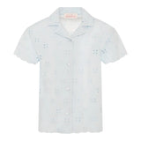 Saint Barth Camicia Mezza Manica Tinta Unita In Pizzo Sangallo per Bambina EVL000103016 BIANCO SAINT BARTH 