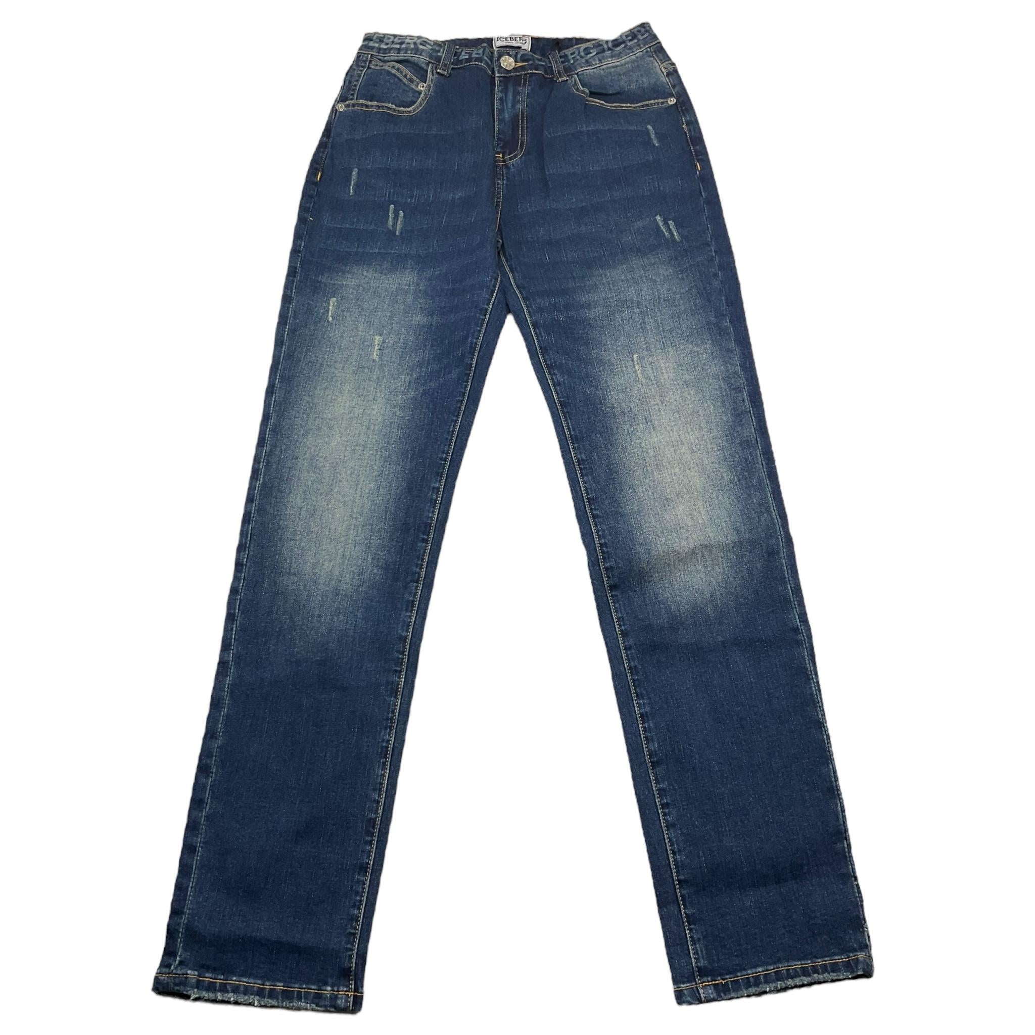 ICEBERG jeans tinta unita con girovita regolabile Blu per Bambino PTICE5306J BLU ICEBERG 