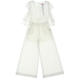 Liu Jo Palazzo Sleeveless One-Piece Jumpsuit Solid Color White For Girls