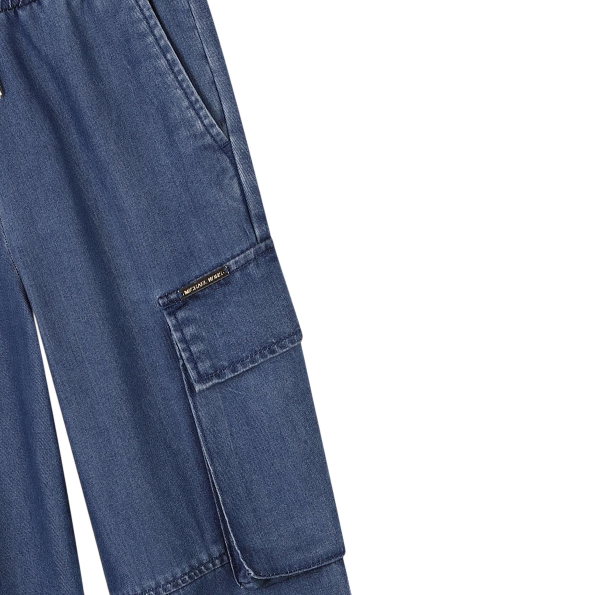 Michael Kors Pantalone Tinta Unita con Elastico In Vita per Bambina R30415 BLU MICHAEL KORS 