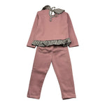 CALAMARO completo 2pz felpa-pantalone tinta unita con stampa Rosa per Neonata 11048 ROSA CALAMARO 