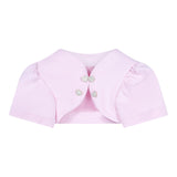 Fun &amp; Fun Solid Color Half Sleeve Jacket with Glitter Buttons Pink for Baby Girl