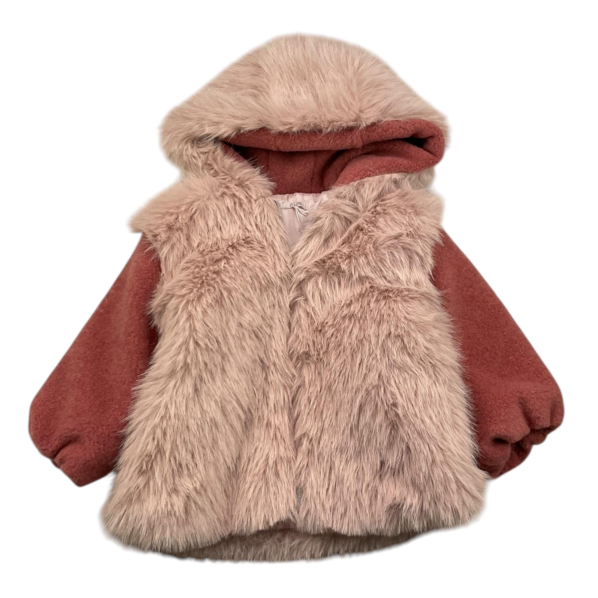 LE BEBE' cappotto tinta unita con cappuccio e maniche in contrasto Rosa per Neonata LBG6009 ROSA LE BEBE' 