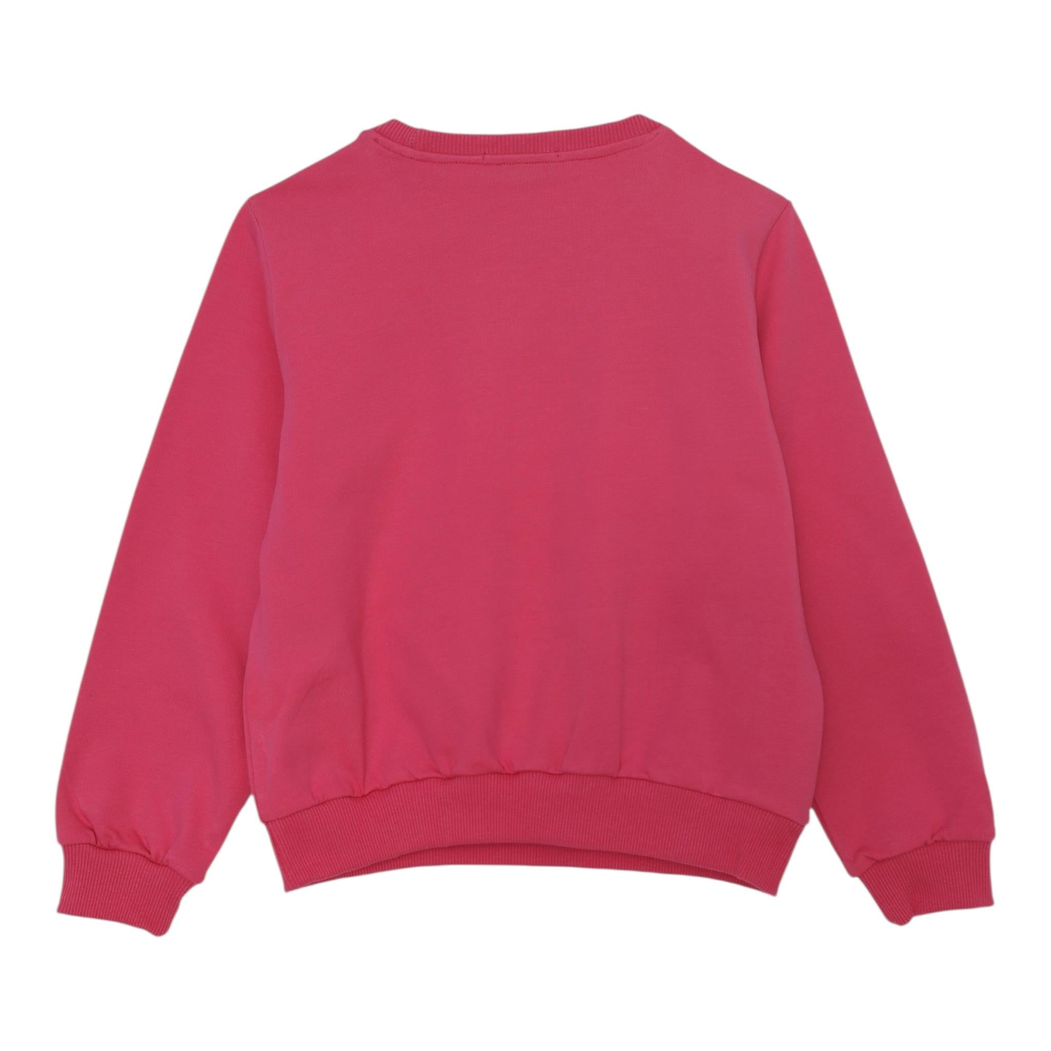 GAELLE felpa chiusa girocollo tinta unita con stampa glitterata Fuxia per Bambina 2741F00341X FUXIA GAELLE 