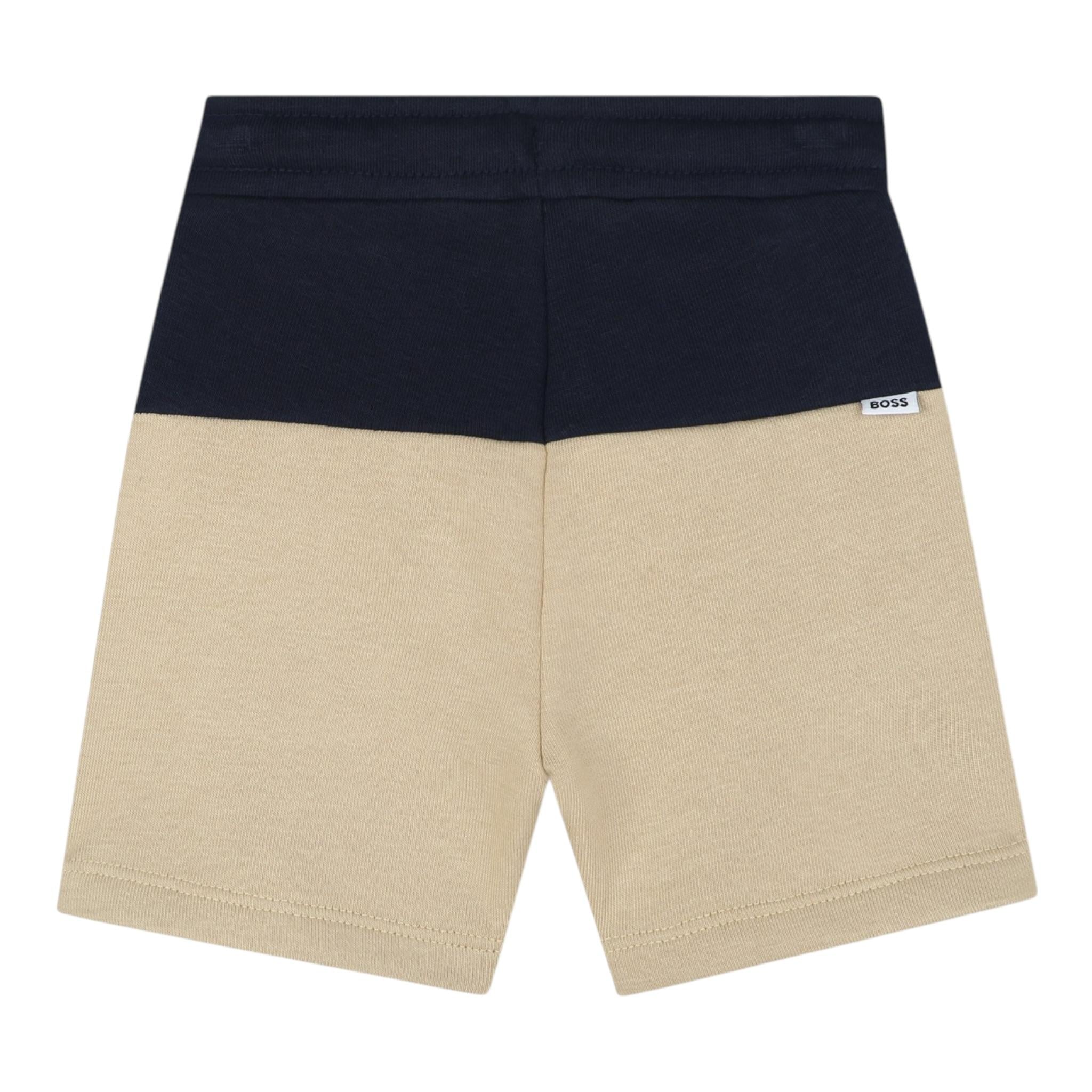 Boss Bermuda Bicolore con Stampa per Neonato J52085X BLU/BEIGE BOSS 