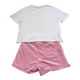 Juicy Couture Completo 2 Pezzi T-Shirt-Short Bicolore per Bambina JBX6512 BIANCO/ROSA JUICY COUTURE 