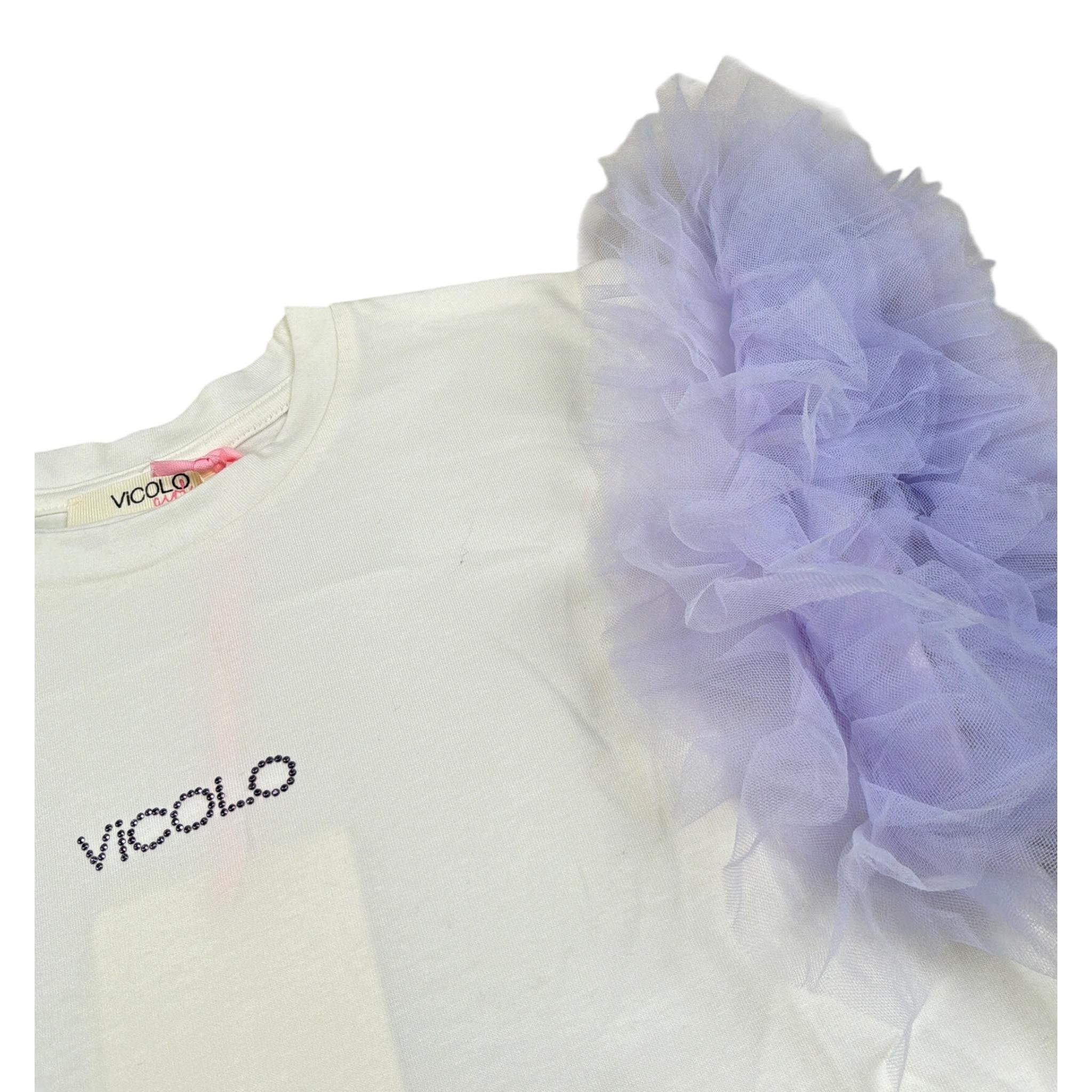 Vicolo T-Shirt tinta unita con Rouches Bianco per Bambina 3146M00125 BIANCO VICOLO 