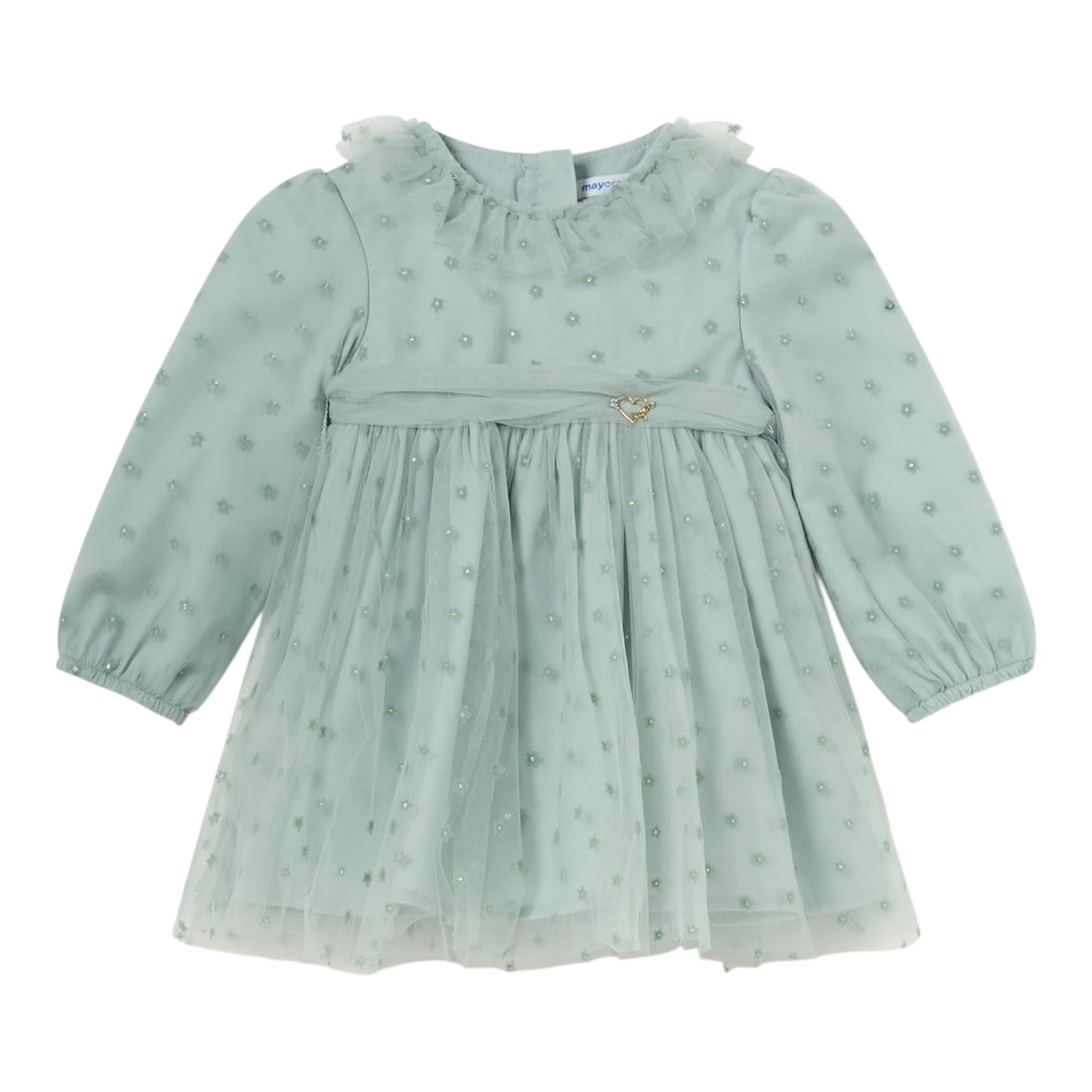 MAYORAL abit mezza manica tinta unita in tulle Verde acqua per Neonata 2907 VERDE ACQUA MAYORAL 