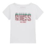 Guess T-Shirt Tinta Unita con Stampa per Bambina K5RI17K6YW4 BIANCO GUESS 