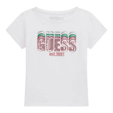 Guess T-Shirt Tinta Unita con Stampa per Bambina K5RI17K6YW4 BIANCO GUESS 