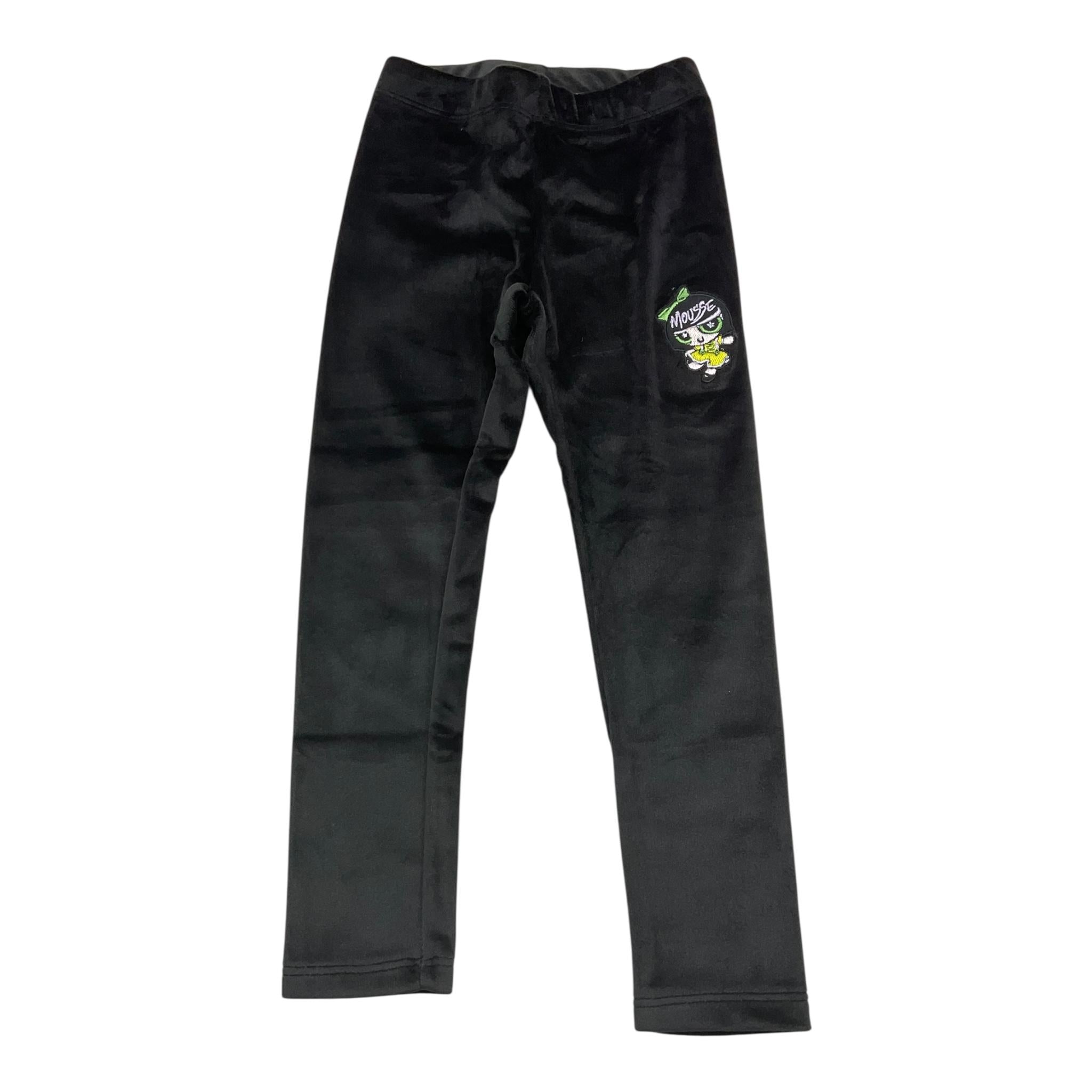 MOUSSE leggins tinta unita in velluto con stampa Nero per Neonata HKLB362BN NERO MOUSSE 