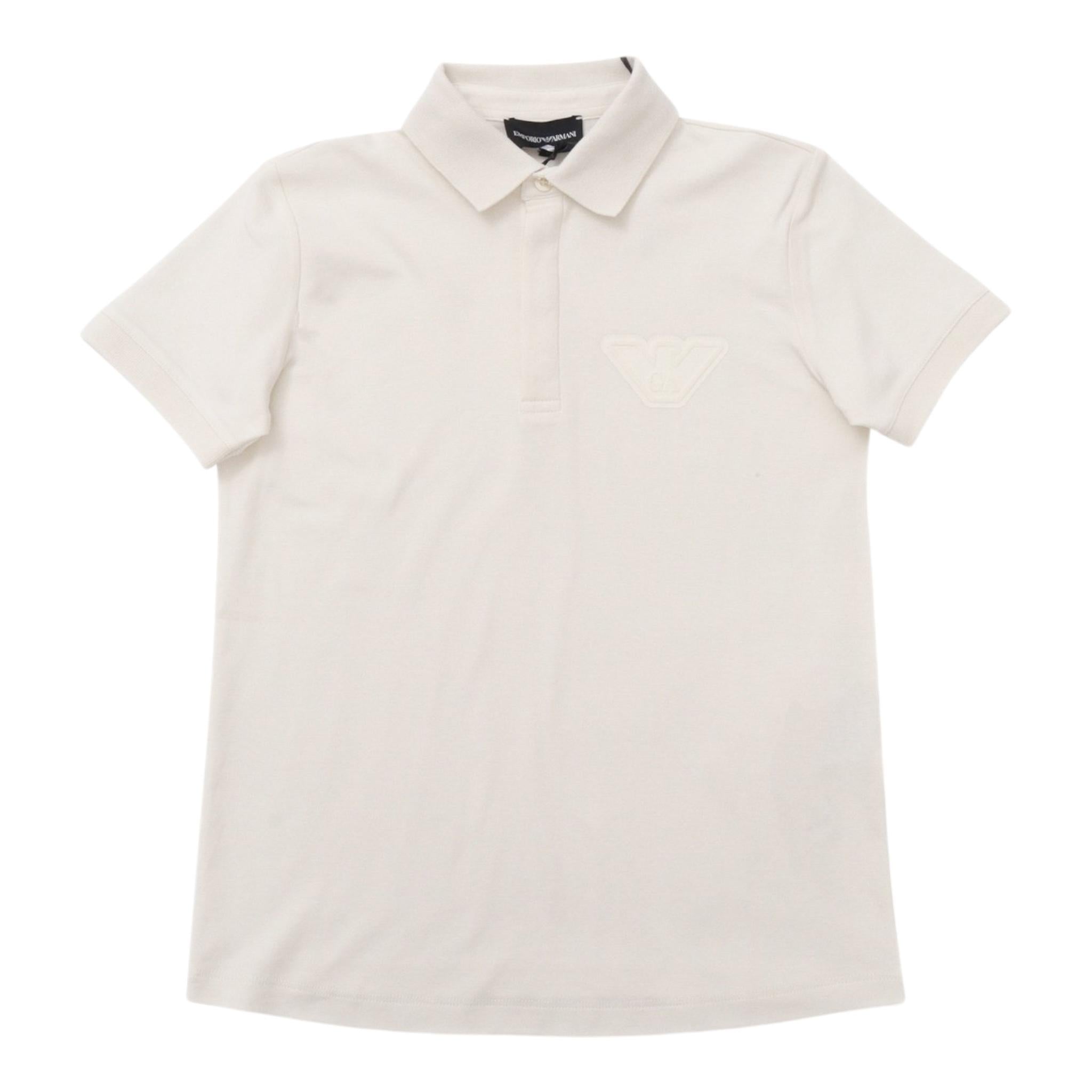 Emporio Armani Polo Mezza Manica Tinta Unita con Logo per Bambino EB000372 PANNA EMPORIO ARMANI 