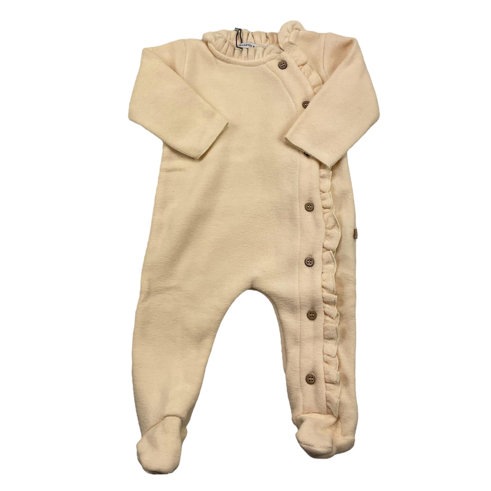 BAMBOOM+BABIES tutina manica lunga tinta unita Avorio per Neonata 677 AVORIO BAMBOOM+BABIES 