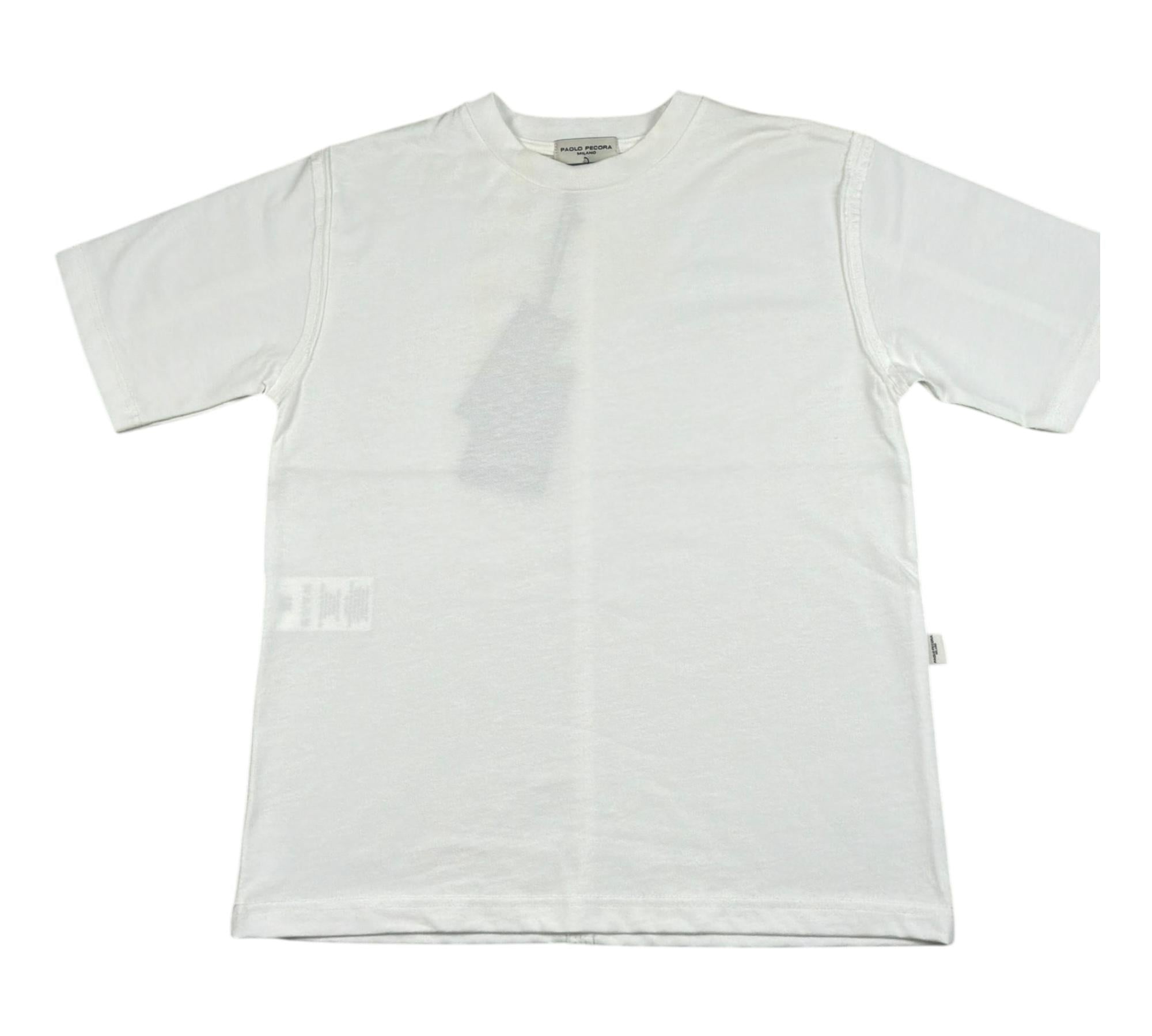 Paolo Pecora T-Shirt Girocollo Tinta Unita per Bambino PP4350 BIANCO PAOLO PECORA 