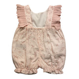 Wedoble Baby Girl Solid Color Pink Flower Sleeveless Romper