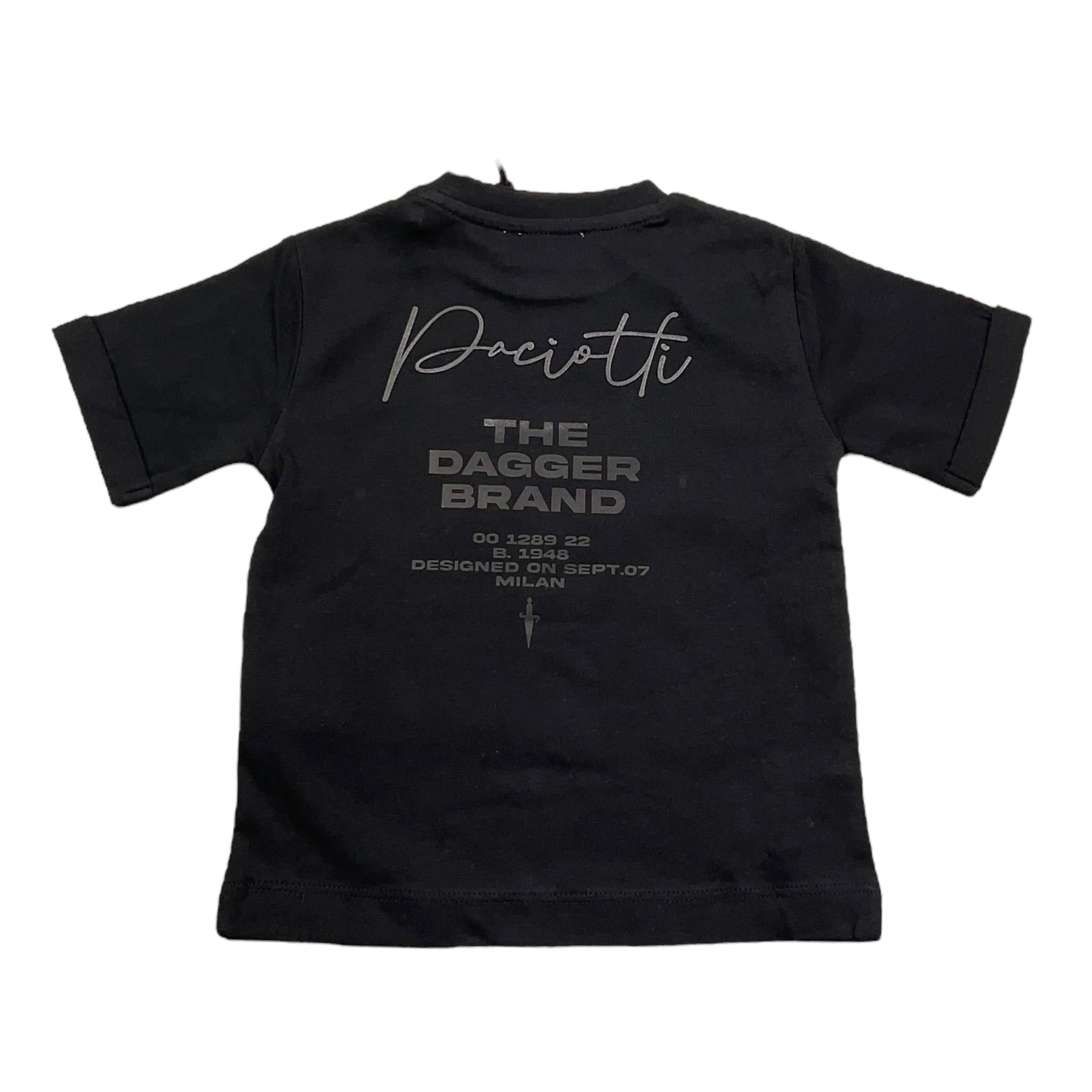 Cesare Paciotti T-Shirt Girocollo Tinta Unita con Stampa per Bambino TSP5113B NERO CESARE PACIOTTI 