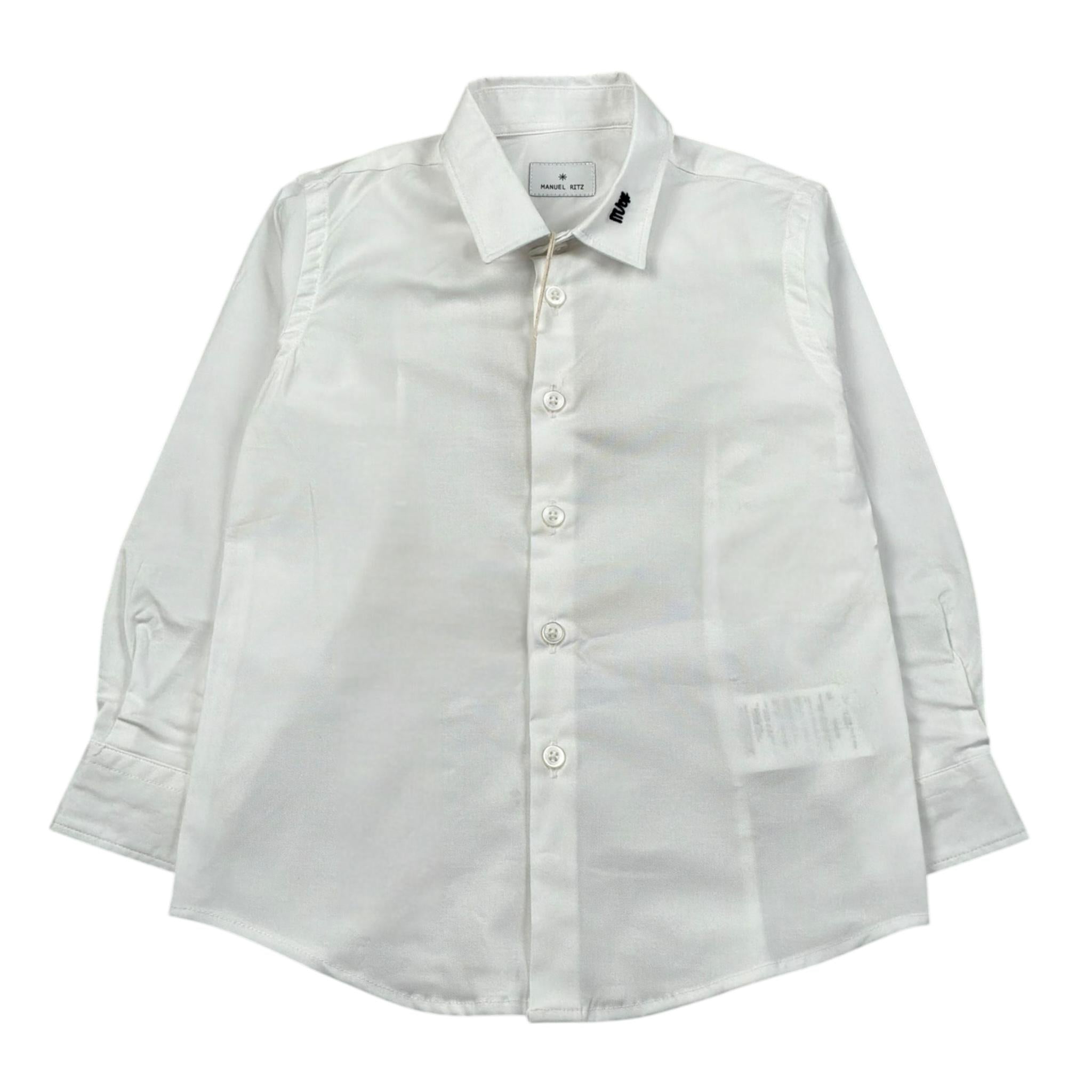 Manuel Ritz Camicia Manica Lunga Tinta Unita per Bambino MR2935 BIANCO MANUEL RITZ 