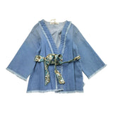 Zhoe &amp; Tobiah Solid Color Denim Kimono Light Blue For Girls