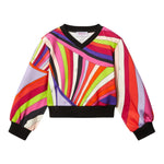EMILIO PUCCI felpa con scollo a v stampa fantasia Multicolor per Neonata PT4A30 MULTICOLOR EMILIO PUCCI 