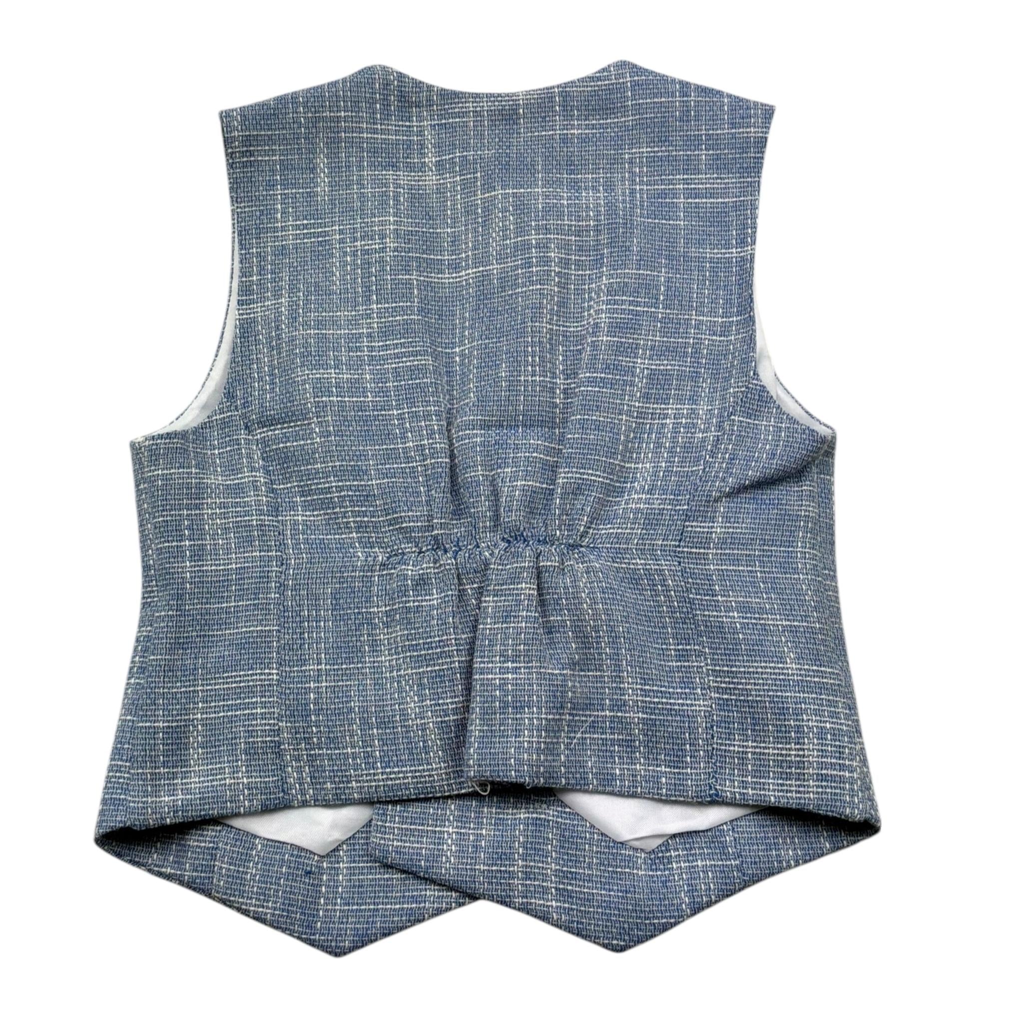 Manuel & Frank Gilet Tinta Unita con Fantasia per Bambino MF5020B AZZURRO MANUEL & FRANK 