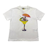 Msgm Solid Color Crew Neck T-Shirt With White Cat Print For Girls
